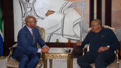 Former President Uhuru Kenyatta when he arrived in South Africa