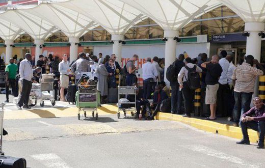 File image of travellers at JKIA