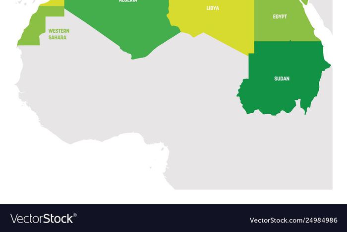 The 7 countries in North Africa. [vectorstock]