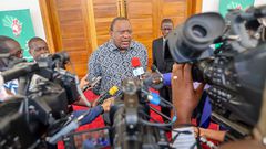 Uhuru Kenyatta addresses members of the fourth estate at the State House in Bujumbura, Burundi on May 6, 2023