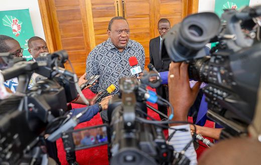 Uhuru Kenyatta addresses members of the fourth estate at the State House in Bujumbura, Burundi on May 6, 2023