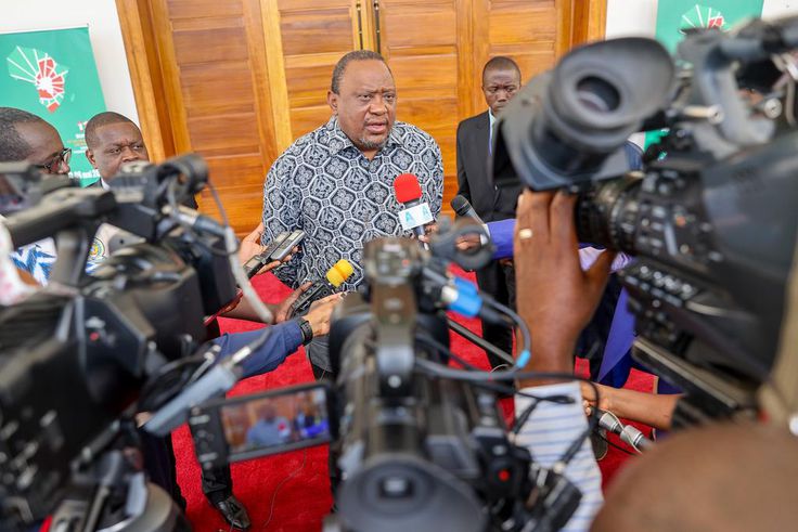 Uhuru Kenyatta addresses members of the fourth estate at the State House in Bujumbura, Burundi on May 6, 2023