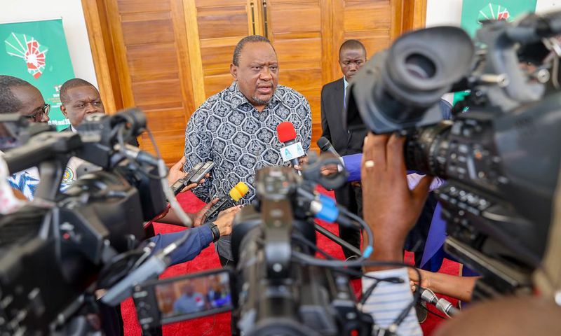 Uhuru Kenyatta addresses members of the fourth estate at the State House in Bujumbura, Burundi on May 6, 2023