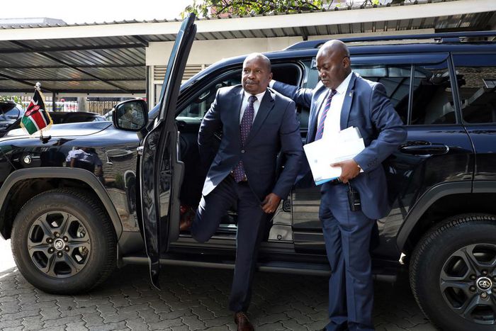 Interior CS Kithure Kindiki arrives in Parliament to appear before the National Assembly and Senate Committees on National Security, Defence and Foreign Relation on November 9, 2023