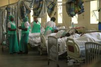 Medics attending to patients in a hospital
