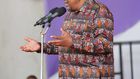Retired President Uhuru Kenyatta during a church service in Mwingi