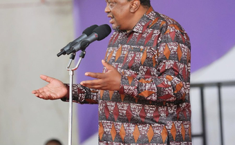 Retired President Uhuru Kenyatta during a church service in Mwingi
