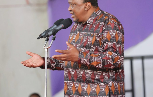 Retired President Uhuru Kenyatta during a church service in Mwingi