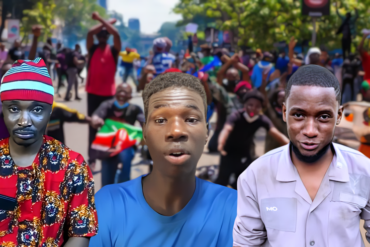 Anti-finance bill protest reactions from other African content creators from left Nigerian, South Sudanese and Ugandan