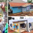 A collage of shosh Maria Njoki Mukuha and her new house