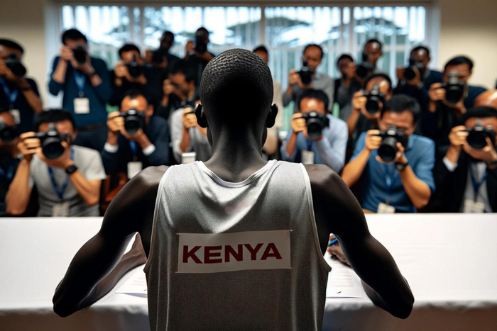 An AI generated image of an athlete signing a contract