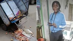 Quinter Achieng's trolley which was destroyed during the raid by Nairobi County Askaris