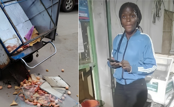 Quinter Achieng's trolley which was destroyed during the raid by Nairobi County Askaris