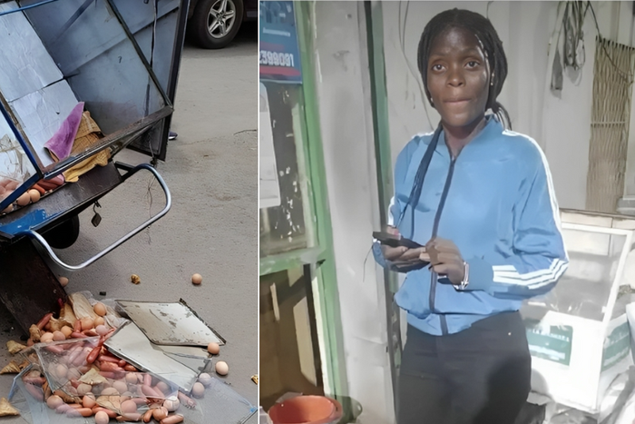 Quinter Achieng's trolley which was destroyed during the raid by Nairobi County Askaris