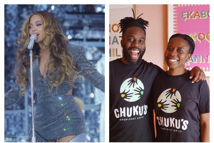 Beyonce at her renaissance concert/Emeka and Ifeyinwa recipient of the grant [Instagram/hotdiner]