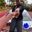 Food Content creator Sue Owino unveils her first car, a gift from her husband