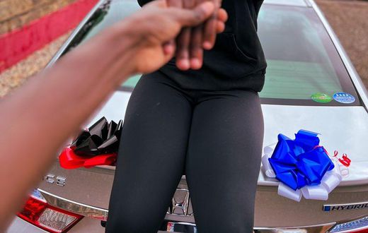 Food Content creator Sue Owino unveils her first car, a gift from her husband