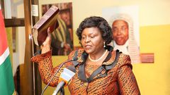 Mary Wanyonyi Chebukati was sworn in as the chairperson of the Commission on Revenue Allocation (CRA) by Chief Justice Martha Koome on July 17, 2023