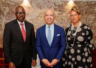 Foreign Affairs PS Korir Sing'Oei with Ford Foundation Global President Darren Walker and Mzalendo Trust Executive Director Carol Gaita on February 13, 2024