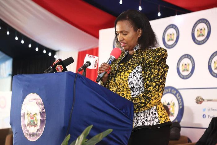 Nakuru Senator Tabitha Karanja at a Senate event