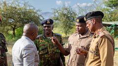 Interior CS Kithure Kinidiki in a meeting with security chiefs