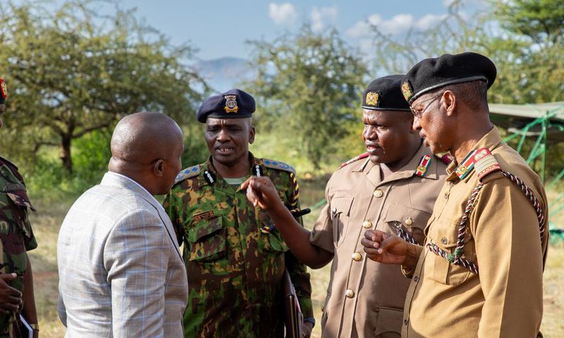 Interior CS Kithure Kinidiki in a meeting with security chiefs