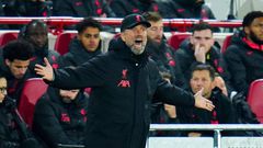 Liverpool manager Jurgen Klopp reacts during the  Brentford v Liverpool match on January 2, 2023.