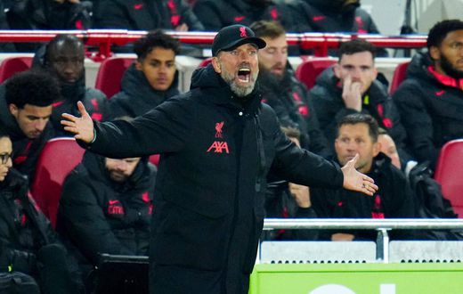 Liverpool manager Jurgen Klopp reacts during the  Brentford v Liverpool match on January 2, 2023.