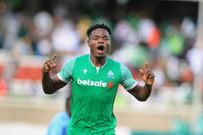 Gor Mahia striker Benson Omalla celebrates equalizer against AFC Leopards on May 8th 2022 during FKF premier league match at Moi International Sports, Centre, Kasarani.