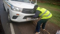 A Kakamega County vehicle found operating without an inspection certificate