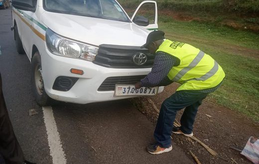 A Kakamega County vehicle found operating without an inspection certificate