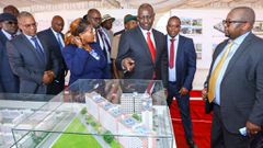 President William Ruto during the ground-breaking ceremony of the Mavoko Affordable Housing Project in Machakos County