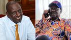 A collage of President William Ruto and Azimio leader Raila Odinga