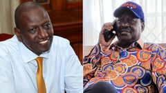 A collage of President William Ruto and Azimio leader Raila Odinga