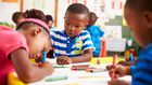 Kids in  nursery school (Ebony Magazine)