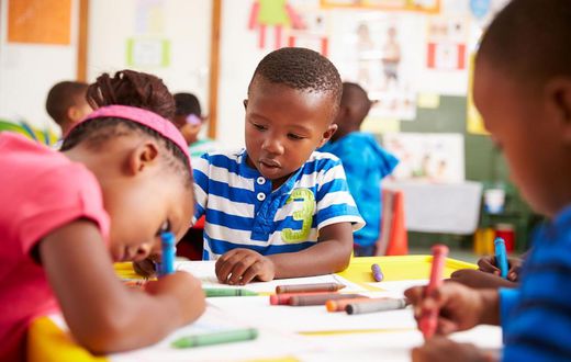 Kids in  nursery school (Ebony Magazine)
