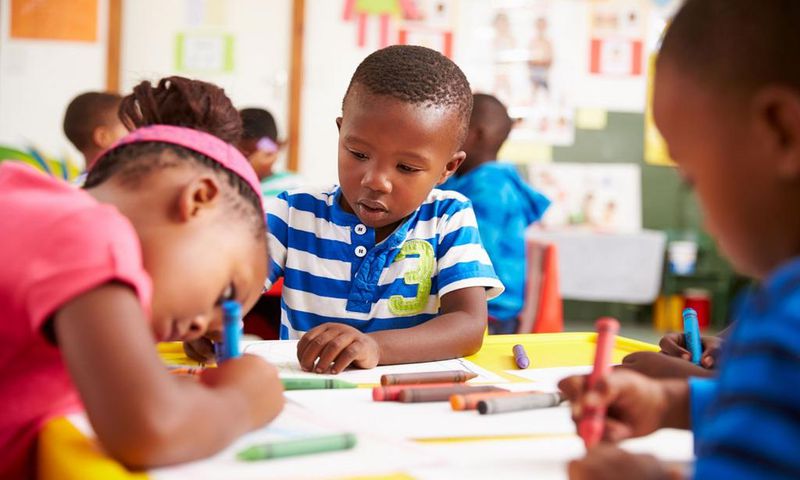 Kids in  nursery school (Ebony Magazine)