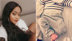 Ray C and her newborn baby