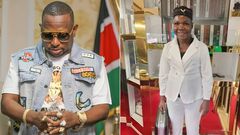 A collage of former Nairobi Governor Mike Sonko and Conjestina