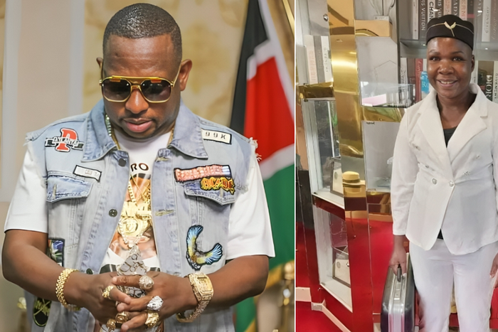 A collage of former Nairobi Governor Mike Sonko and Conjestina