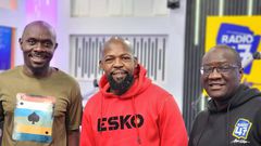 Alex Mwakideu (centre) at Radio47 on Saturday, August 19, hosted by Ali Hassan Kauleni