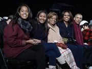 First lady Michelle Obama's mother, Marian Robinson (center), lived with them in the White House to help take care of Sasha and Malia.Olivier Douliery- Pool/Getty Images