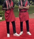 Kenyan athletes wearing the  2024 Olympic Kits unveiled by CS Ababu Namwamba