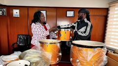 Dr Ida Odinga gifts Atomy Sifa band equipment