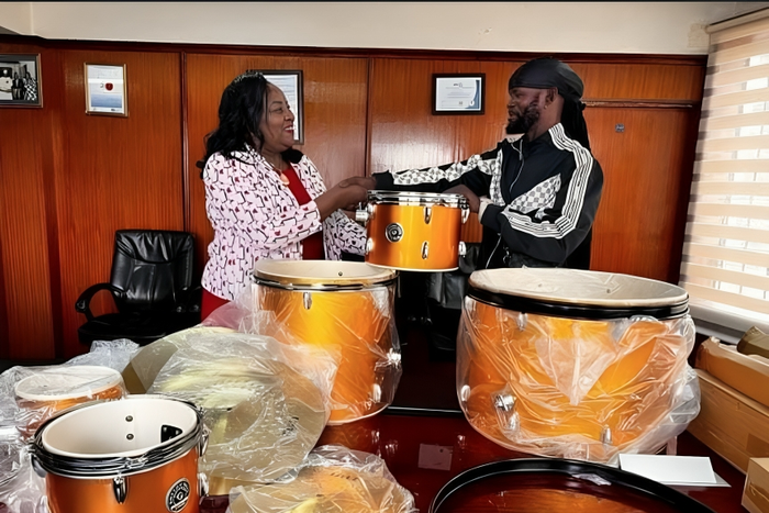 Dr Ida Odinga gifts Atomy Sifa band equipment