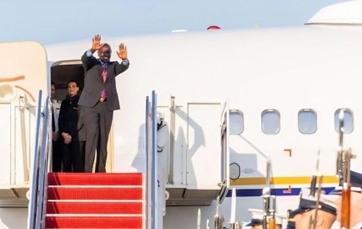 President William Ruto boards a private jet at the start of his state visit to the United States of America.