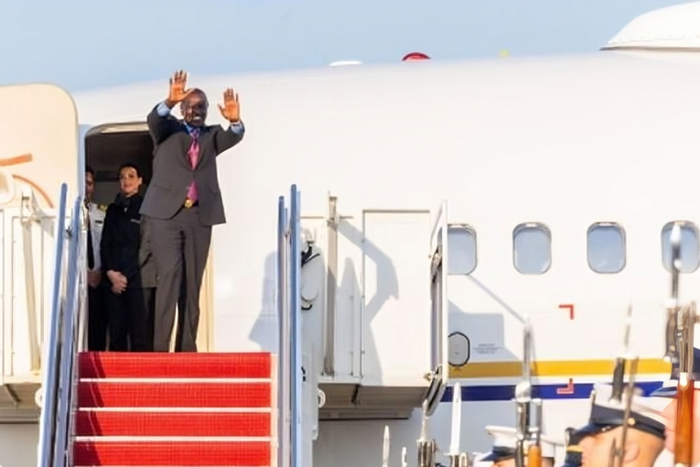 President William Ruto boards a private jet at the start of his state visit to the United States of America.