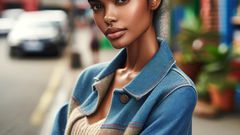 DALL·E 2024-05-08 124843 - An African woman with an Afro Puff hairstyle, showcasing her natural voluminous hair styled into a high puff The hairstyle accentuates the natural te