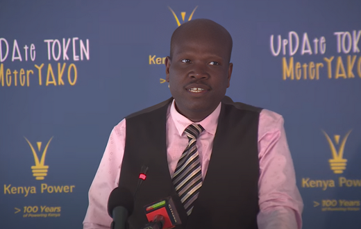Kenya Power CEO & MD Joseph Sigor speaks during the launch of the Update Token Metre Yako campaign on June 12, 2024