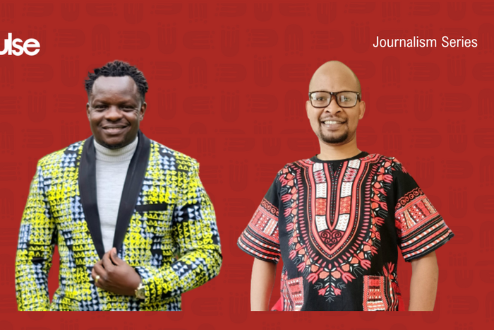 BBC journalist Ferdinand Omondi and Nation Media Group's Managing Editor for Audiences & Engagement Oliver Mathenge